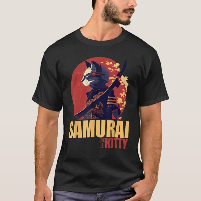 Samurai Kitty Rise of the Feline Empire T Shirt (Framsida)