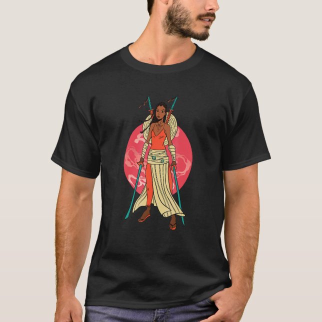Samurai Krigare Japansk Mode Japan Afro Samuraj T Shirt (Framsida)