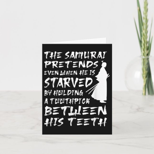 Samurai låtsas till och med när han är välbärgad. kort (Framsida)