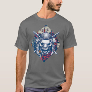 Samurai Mask Japanska krigshermartialkonsten Samur T Shirt