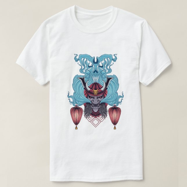 Samurai Mask med Ghost T Shirt (Design framsida)