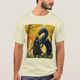Samurai med Dragon T-Shirt