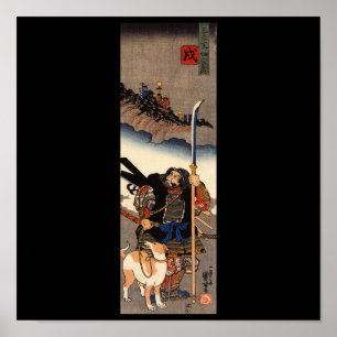 Samurai med hans hund, cirka 1800. poster