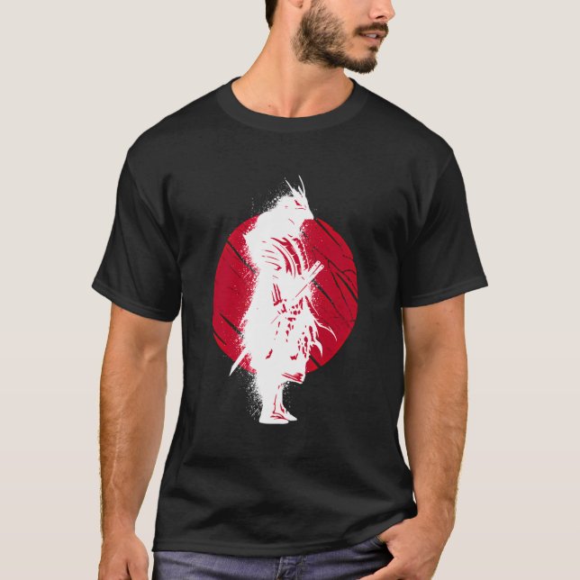 Samurai med japanska samurai och samurai Bushido T Shirt (Framsida)