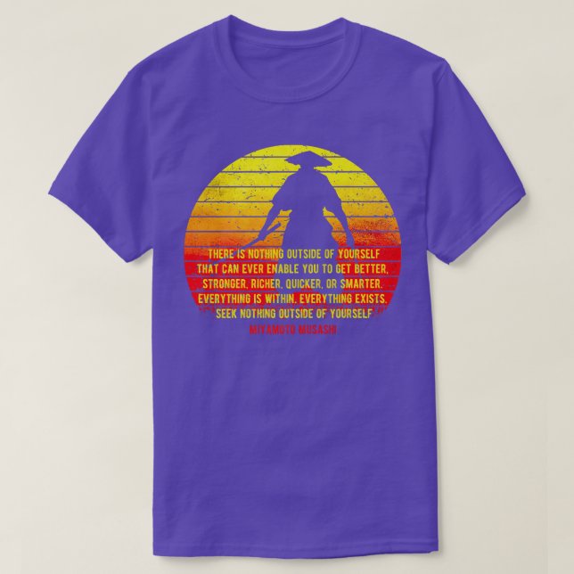 Samurai Musashi Wisdom, Backprint  (2) T Shirt (Design framsida)
