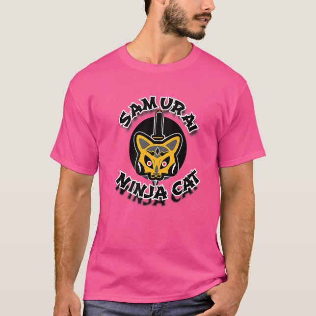 Samurai Ninja Cat T Shirt (Framsida)
