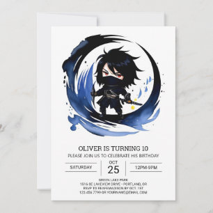 Samurai Ninja Martial Arts Birthday Inbjudningar