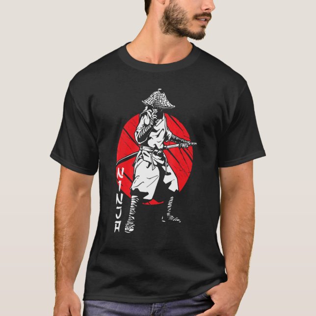Samurai Ninja Warrior Japansk BloodfläckKatana S T Shirt (Framsida)