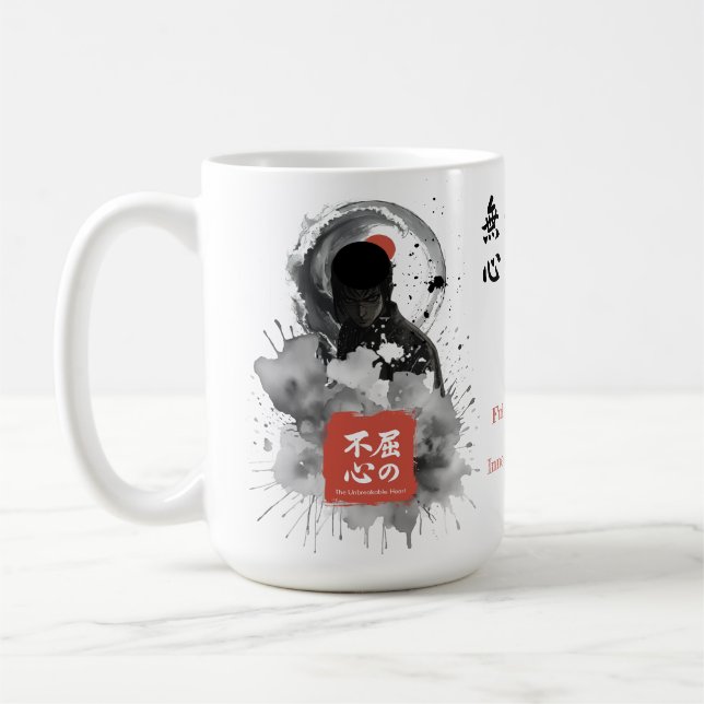 Samurai Obryt Hjärta Kampsport Kaffemugg (Vänster)