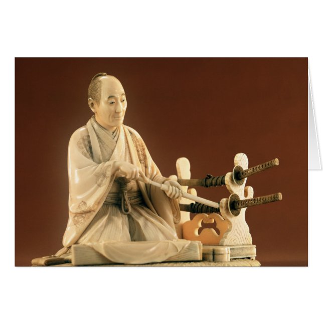 Samurai Okinomo, Edo period Hälsningskort (Framsidan Horizontal)