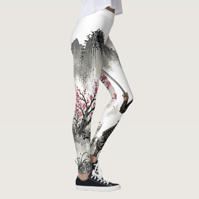 Samurai on the Bridge under the Red Moon Leggings (Höger)