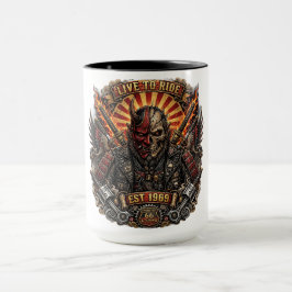 Samurai Oni Biker- Lev För Att Köra Est 1969 Rutt Mugg