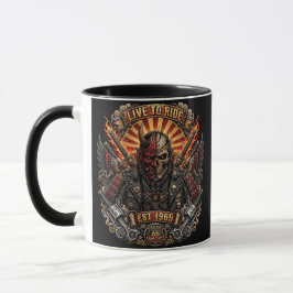 Samurai Oni Biker, Live To Ride Est 1969 Route 66 Mugg