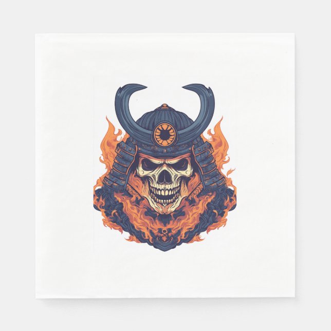 Samurai Oni Skull Pappersservett (Framsidan)