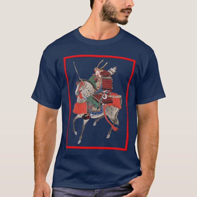 samurai på hästbaksida t-shirt (Framsida)