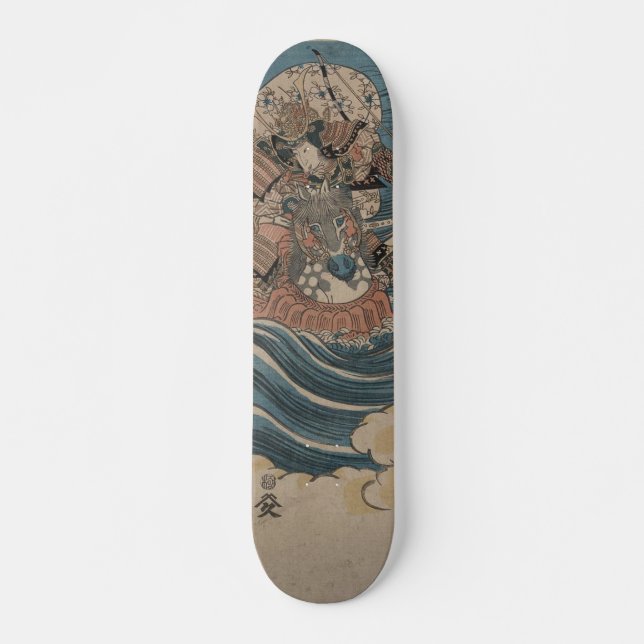 Samurai på hästrygg circa 1830 skateboard bräda 21,5 cm (Framsida)
