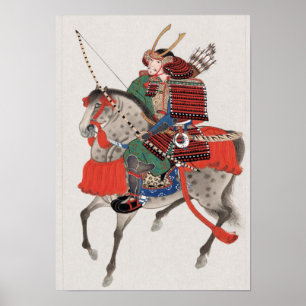 Samurai på horseback poster