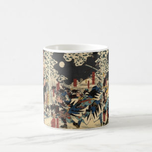 Samurai på krig i snön circa 1800's kaffemugg