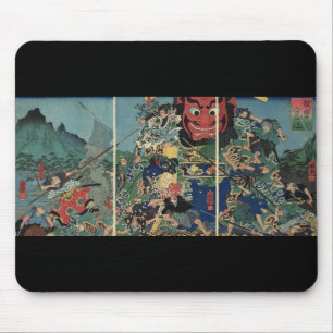 Samurai på krigmålning circa 1800's musmatta
