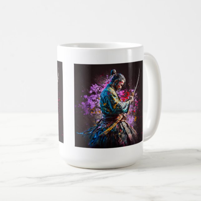 Samurai Painting Classic Mugg, 15 oz Kaffemugg (Framsida höger)