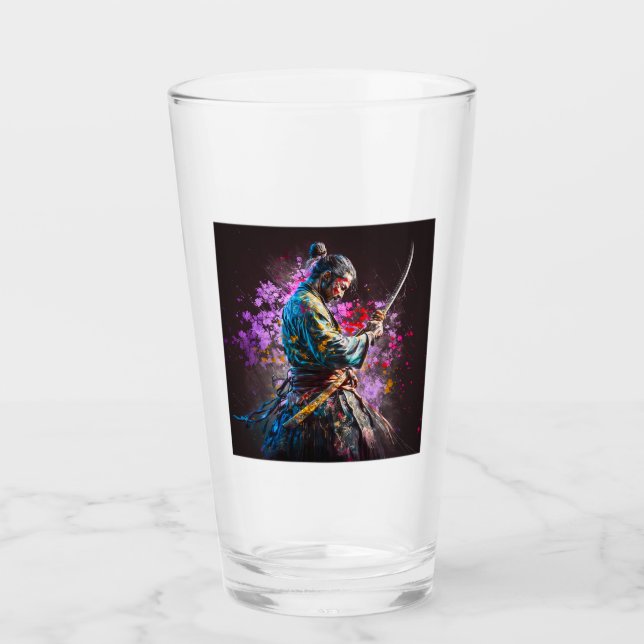 Samurai Painting Glass Tumbler Glaskopp (Framsida)