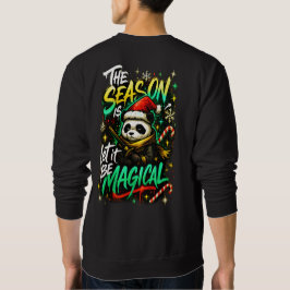 Samurai Panda Christmas Magic Men's Edgy Winter Lång Ärmad Tröja