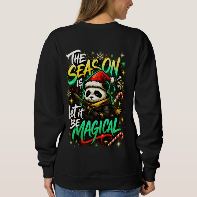 Samurai Panda Girls' Magical christmas Street styl T Shirt (Baksida)