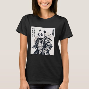 samurai panda grafik krigare T japanska ani Shirt