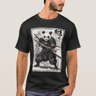 Samurai Panda Graphic Warrior Jape Ukiyo T Shirt