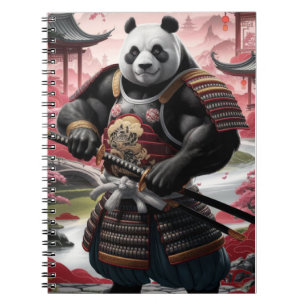 Samurai Panda i det traditionella kinesiska landsk Anteckningsbok