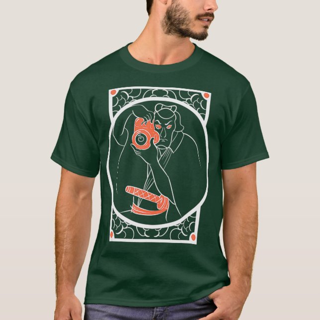 Samurai Photographer Cameraman Filmmaker Gift T Shirt (Framsida)