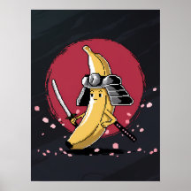 Samurai Pixel och Banana Artwork