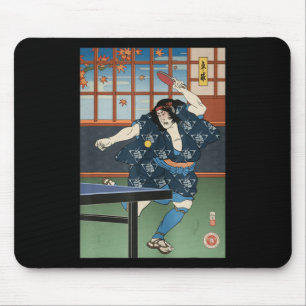 Samurai Play Bord Tennis Ping Pong Ukiyoe Musmatta