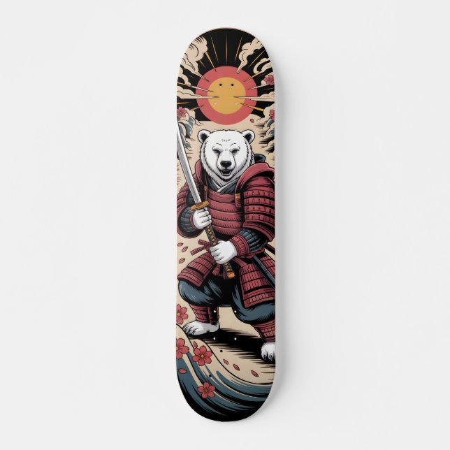 Samurai Polar Bear warrior Skateboard (Framsida)