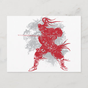 Samurai Pose Vykort