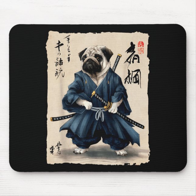 Samurai Pug Japanese Anime Dog Pug Lover Funny For Musmatta (Framsidan)