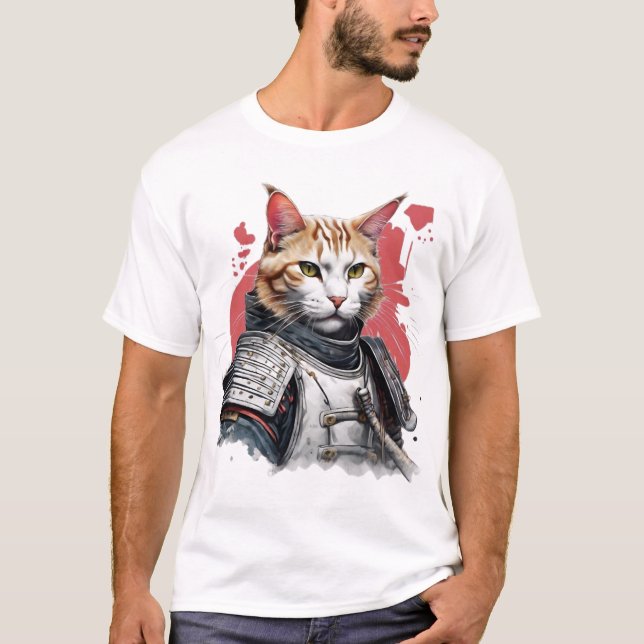 Samurai Punk Cat T Shirt (Framsida)