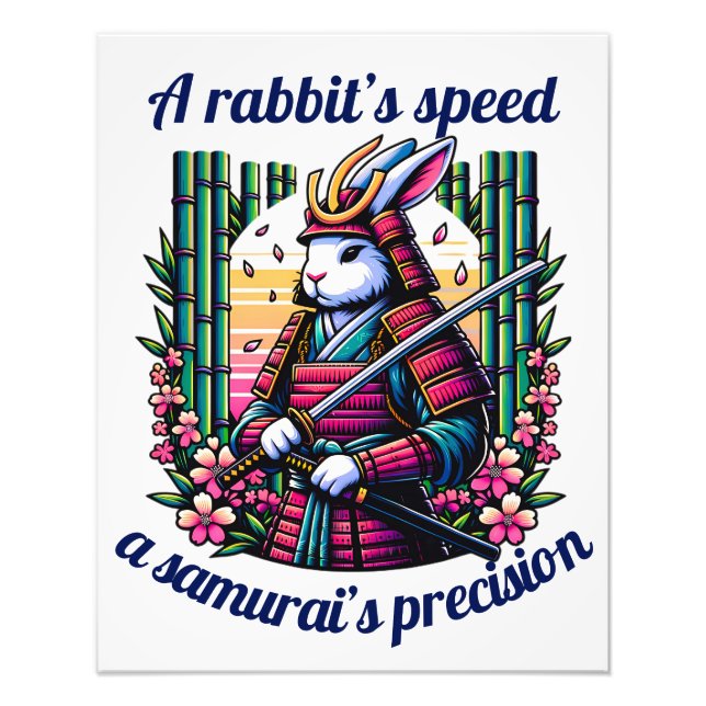 Samurai Rabbit i Bamboo Grove Fototryck (Framsidan)