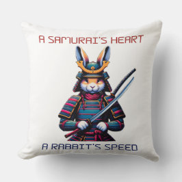 Samurai Rabbit med Blommarna Katana och Cherry Kudde