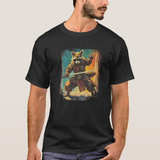 Samurai Raccoon Japanese Sumi e Art Kawaii Funny N T Shirt