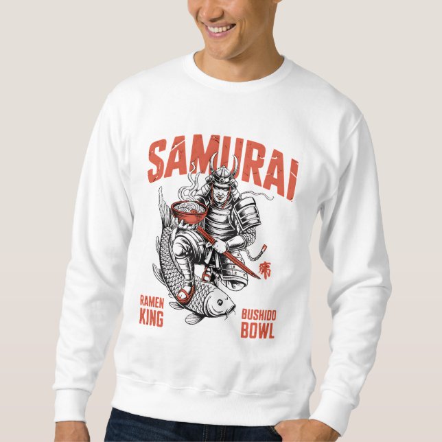 Samurai Ramen – Japanese Warrior Noodle Asian Food Lång Ärmad Tröja (Framsida)