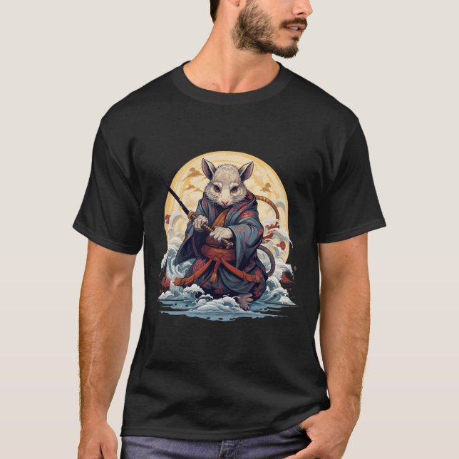  Samurai rat Basic Dark T-Shirt (Framsida)