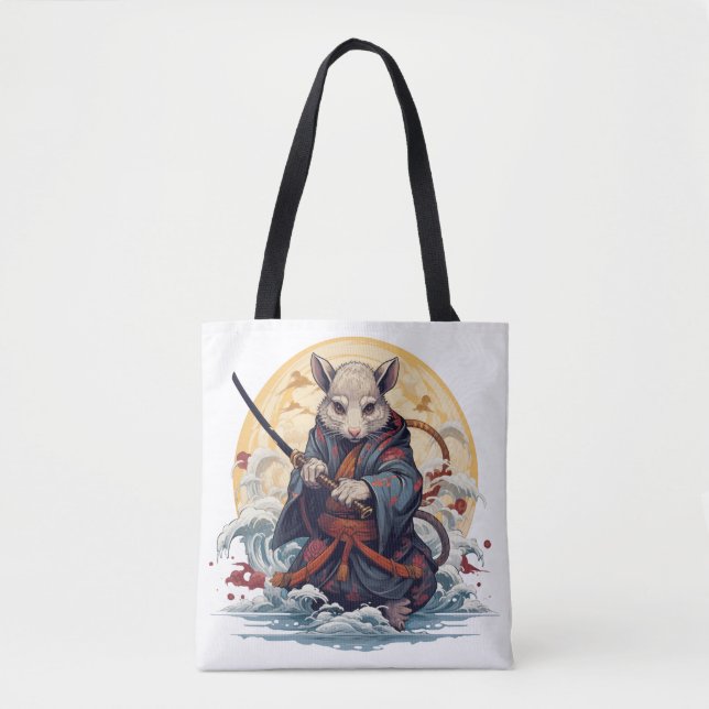 Samurai Rat Dam Totebags Tygkasse (Framsida)