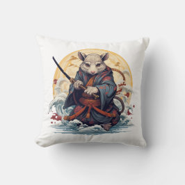 Samurai Rat Throw Pillows Kudde