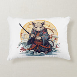Samurai Rat Throw Pillows Prydnadskudde