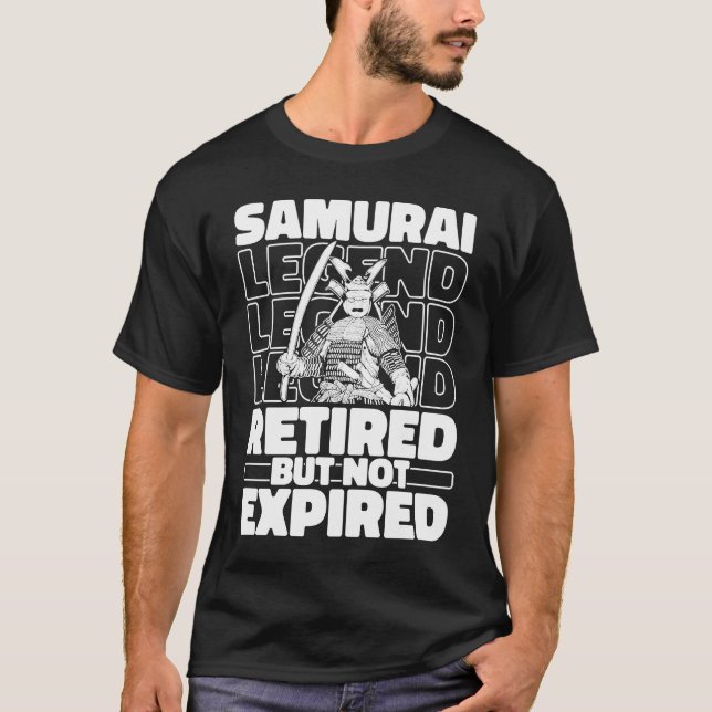 Samurai Retired Japan Sword  Japanese Warrior Samu T Shirt (Framsida)