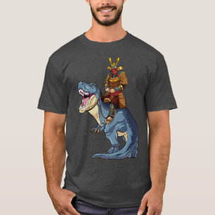 Samurai Riding T-Rex Dinosaur Japanska medieval Ro T Shirt