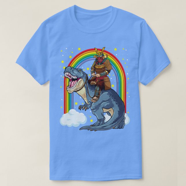 Samurai Riding TRe Dinosaur Japanska medieval Roni T Shirt (Design framsida)