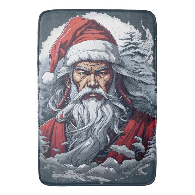 Samurai Santa Warrior jul Art Gift Badrumsmatta (Framsidan (Vertikal))