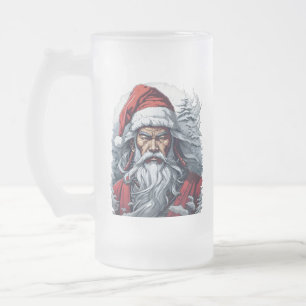 Samurai Santa Warrior jul Art Gift Frostat Ölglas